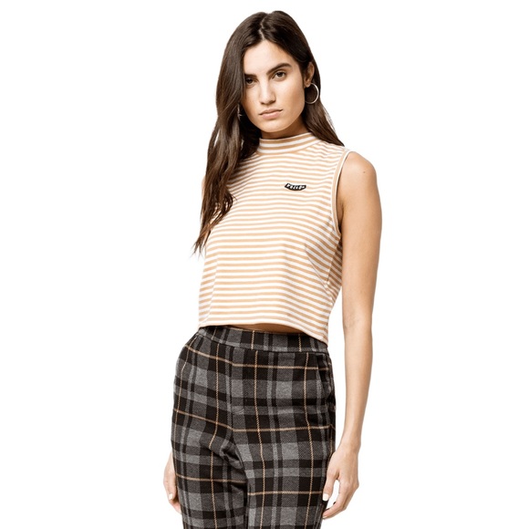 Volcom Looking Out Camel Crop Top - Picture 1 of 7